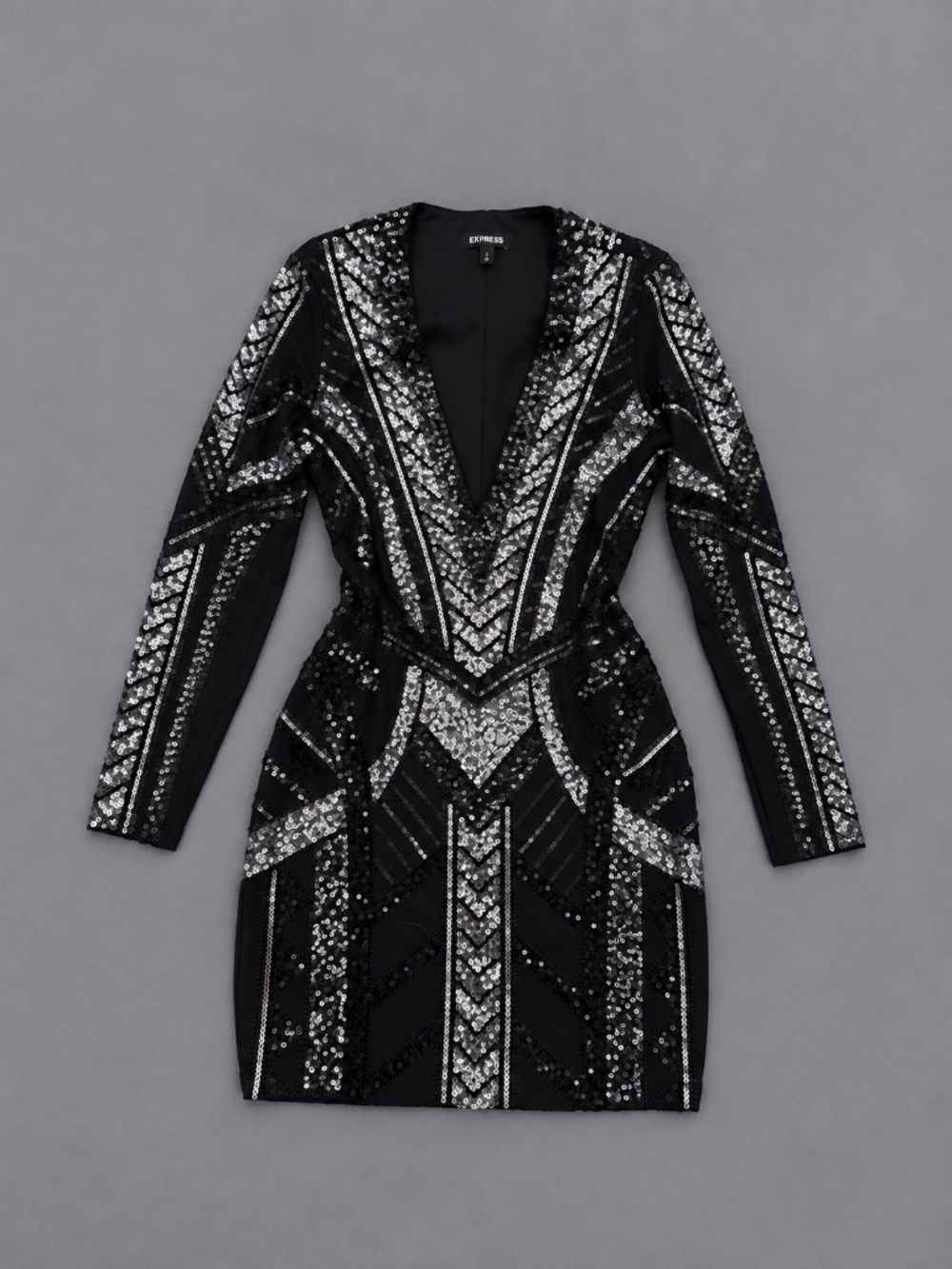 Express Sequin Long Sleeve Mini Dress – Size S
